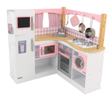 Kidkraft - Cocina esquinera blanco rosa pastel