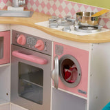 Kidkraft - Cocina esquinera blanco rosa pastel