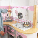 Kidkraft - Cocina esquinera blanco rosa pastel