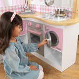 Kidkraft - Cocina esquinera blanco rosa pastel