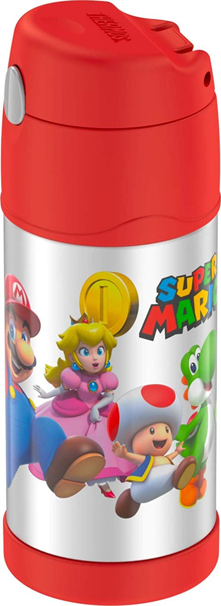 Botella Térmica Infantil Thermos Con Personajes - Premium Color Plateado  Mario Bros