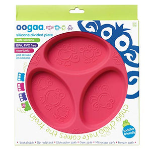 Oogaa - Plato divisiones de silicona rosado