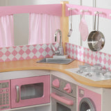 Kidkraft - Cocina esquinera blanco rosa pastel