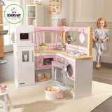 Kidkraft - Cocina esquinera blanco rosa pastel