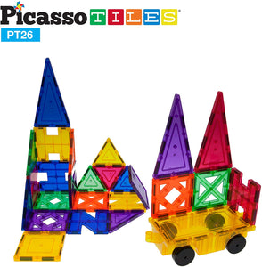 Picasso tiles - Bloques magneticos 26 piezas + carro