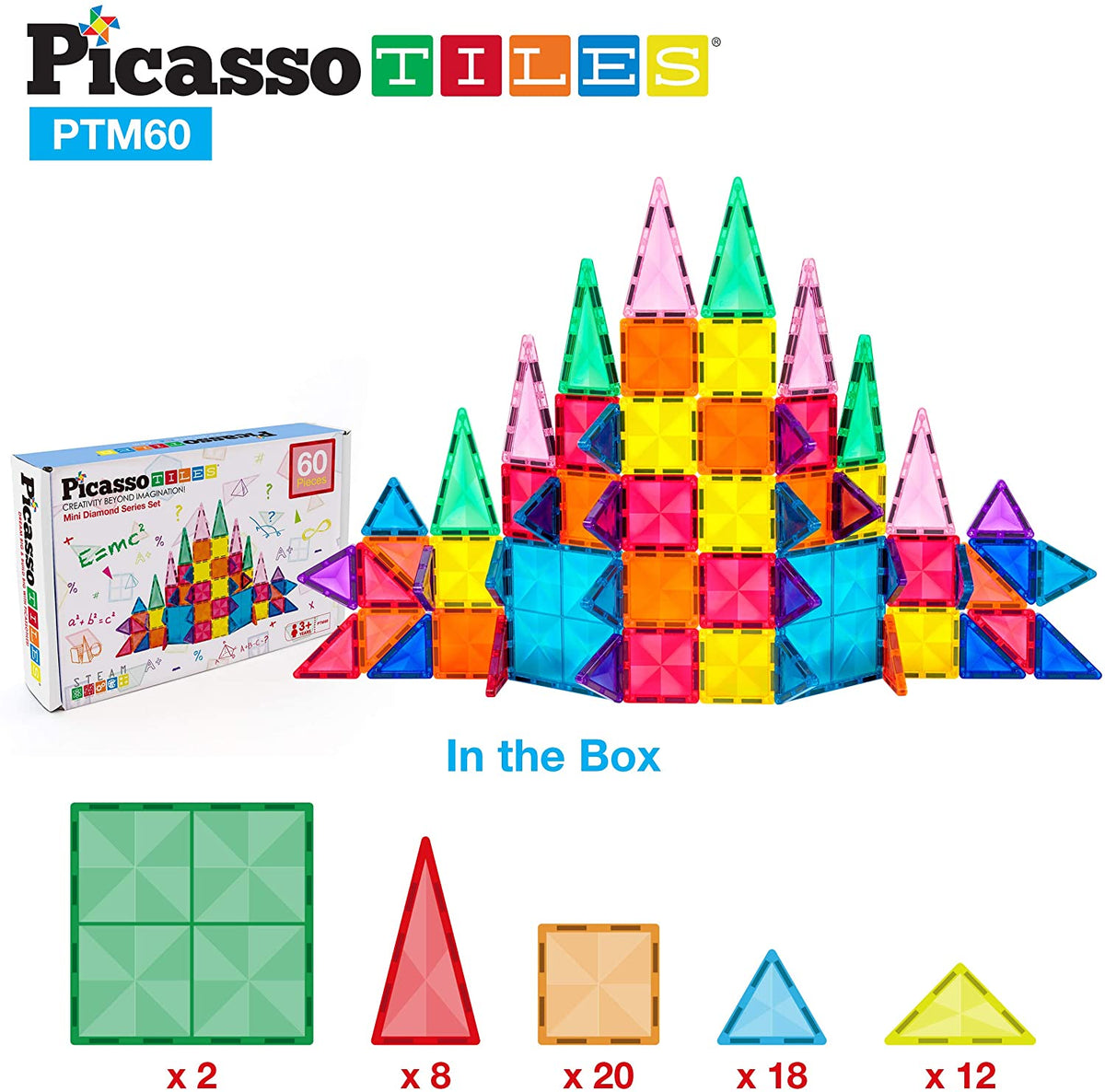 Picasso tiles - Bloques mini magneticos x 60 piezas – VIOLETAROSA BABY SHOP